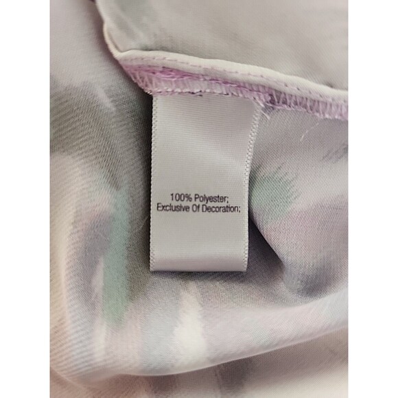 Jennifer Lopez JLO Blouse Large Purple Floral Boho Keyhole Neck Ties - Picture 14 of 15